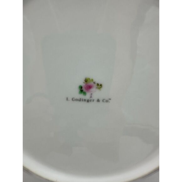 I. Godinger & Company 8” Rosebud Dessert Plate Gold Trim EUC - Picture 3 of 5